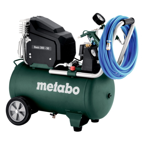 Metabo Basic 300-50 Kompressor è un compressore d'aria per applicazioni base, ideale per lavori leggeri.