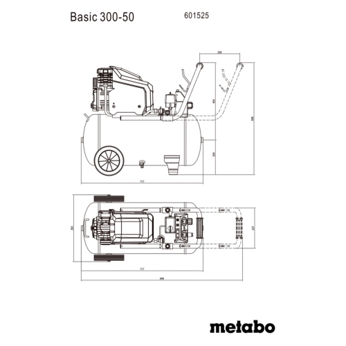 Metabo Basic 300-50 Kompressor è un compressore d'aria per applicazioni base, ideale per lavori leggeri.