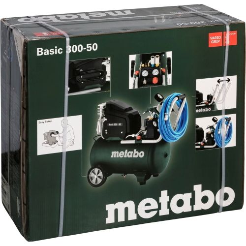 Metabo Basic 300-50 Kompressor è un compressore d'aria per applicazioni base, ideale per lavori leggeri.