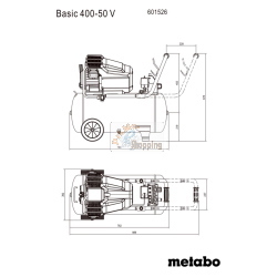 Il Metabo Basic 400-50 V Kompressor è un compressore d’aria con serbatoio da 50 litri e potenza di 400 watt per applicazioni di base.