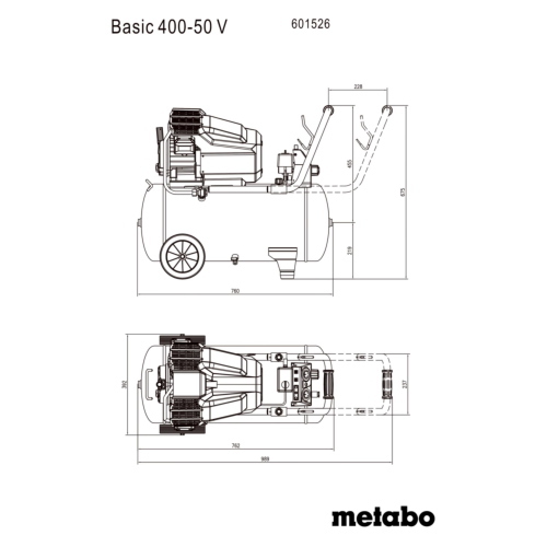 Il Metabo Basic 400-50 V Kompressor è un compressore d’aria con serbatoio da 50 litri e potenza di 400 watt per applicazioni di base.