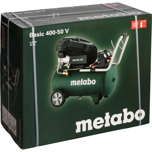 Il Metabo Basic 400-50 V Kompressor è un compressore d’aria con serbatoio da 50 litri e potenza di 400 watt per applicazioni di base.