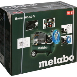 Il Metabo Basic 400-50 V Kompressor è un compressore d’aria con serbatoio da 50 litri e potenza di 400 watt per applicazioni di base.
