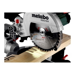 Metabo Set KGS 216 M + KSU 251, troncatrice professionale con supporto per tagli precisi e stabilità in cantiere.