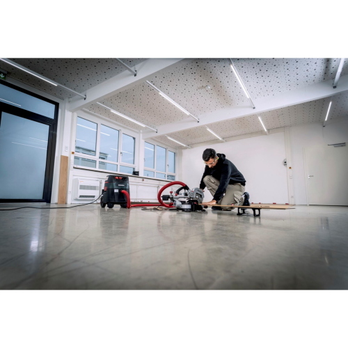 Metabo Set KGS 216 M + KSU 251, troncatrice professionale con supporto per tagli precisi e stabilità in cantiere.
