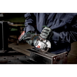 Metabo WVB 18 LT BL 11-125 Quick, flessibile a batteria professionale da 125 mm con motore brushless e cambio disco rapido senza attrezzi.