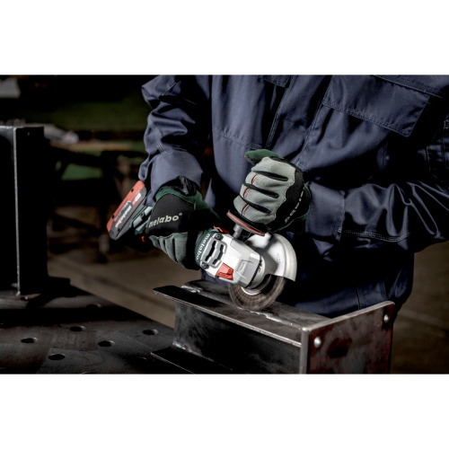 Metabo WVB 18 LT BL 11-125 Quick, flessibile a batteria professionale da 125 mm con motore brushless e cambio disco rapido senza attrezzi.