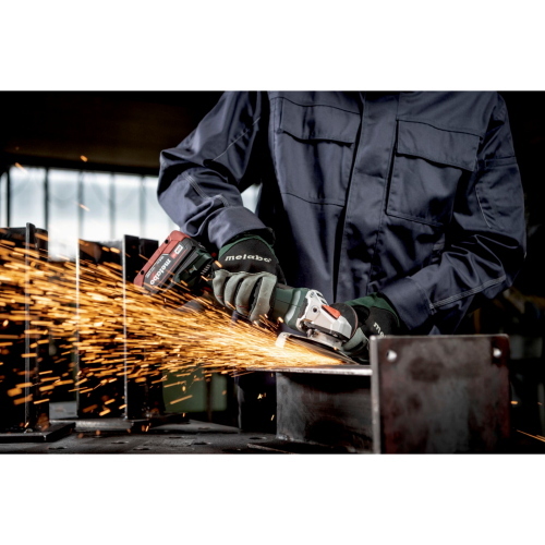 Metabo WVB 18 LT BL 11-125 Quick, flessibile a batteria professionale da 125 mm con motore brushless e cambio disco rapido senza attrezzi.