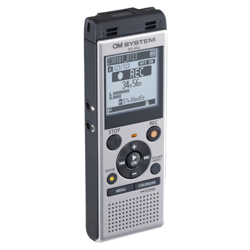 OM system WS-882 registratore vocale digitale portatile con 4GB di memoria interna per cattura audio.