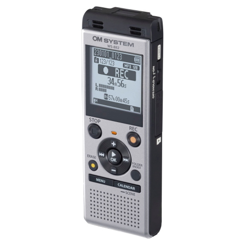 OM system WS-882 registratore vocale digitale portatile con 4GB di memoria interna per cattura audio.