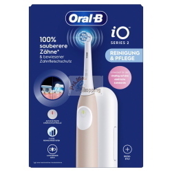 Oral-B iO Series 2 Calm Pink spazzolino elettrico ricaricabile con custodia da viaggio per una pulizia profonda e delicata.