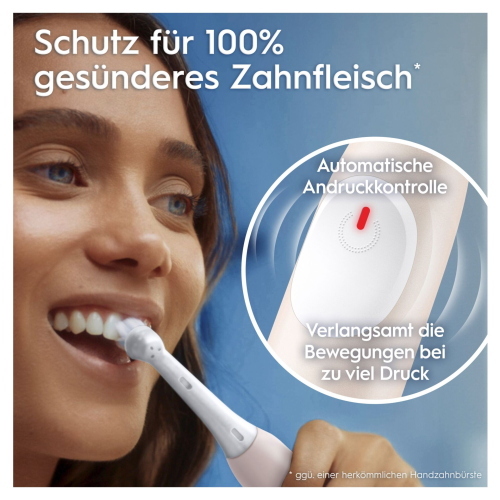 Oral-B iO Series 2 Calm Pink spazzolino elettrico ricaricabile con custodia da viaggio per una pulizia profonda e delicata.