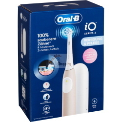 Oral-B iO Series 2 Calm Pink spazzolino elettrico ricaricabile con custodia da viaggio per una pulizia profonda e delicata.