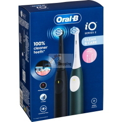 Oral-B iO Series 2 spazzolino elettrico con due manici, disponibile nei colori Night Black e Forest Green.