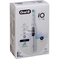 Oral-B iO Series 6 White + Etui è uno spazzolino elettrico bianco con custodia di trasporto inclusa.