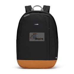 Pacsafe GO 25L zaino nero jet con capacità di 25 litri, ideale per viaggi e uso quotidiano.