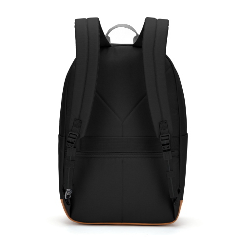 Pacsafe GO 25L zaino nero jet con capacità di 25 litri, ideale per viaggi e uso quotidiano.