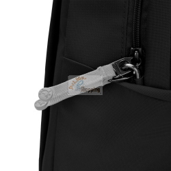 Pacsafe GO 25L zaino nero jet con capacità di 25 litri, ideale per viaggi e uso quotidiano.