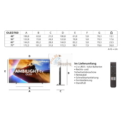 Philips 48OLED760 / 12 TV OLED 48 pollici con tecnologia per immagini nere profonde e colori vivaci