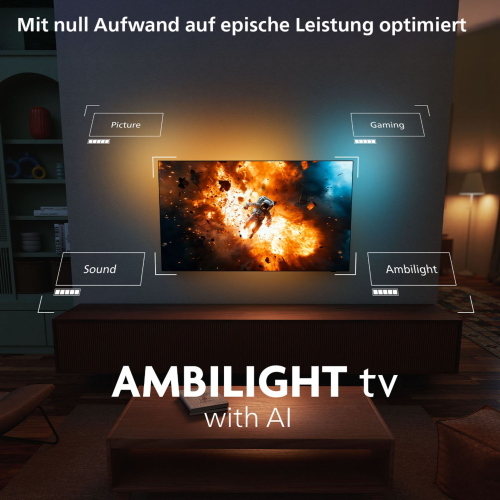 Philips 48OLED760 / 12 TV OLED 48 pollici con tecnologia per immagini nere profonde e colori vivaci