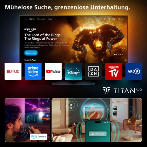 Philips 48OLED760 / 12 TV OLED 48 pollici con tecnologia per immagini nere profonde e colori vivaci