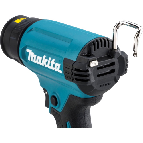 Makita DHG180Z è un asciugacapelli termico a batteria 18V senza fili con temperatura regolabile per saldatura e riscaldamento professionale.