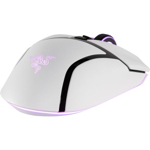 Razer Basilisk V3 Pro white è un mouse da gaming wireless con sensore ottico Focus Pro 30K e switch ottici per prestazioni da eSport.