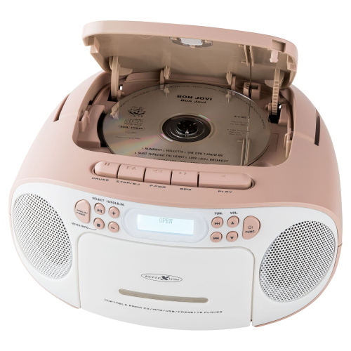 Reflexion RCR2260DAB weiß / pink è una radio portatile con ricezione DAB+ e FM dal design bicolore bianco e rosa.