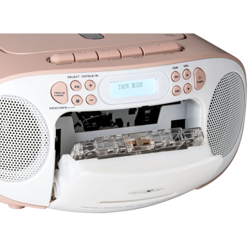Reflexion RCR2260DAB weiß / pink è una radio portatile con ricezione DAB+ e FM dal design bicolore bianco e rosa.