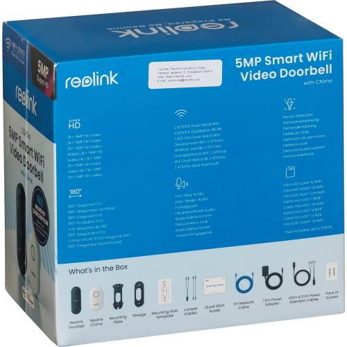 Reolink D340W videocitofono wireless 5 MP per esterno con sensore ad alta risoluzione.