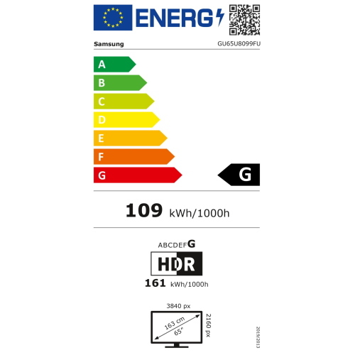 Samsung GU65U8099FUXZG è un televisore 4K UHD da 65 pollici con processore Quantum 4K per upscaling e smart TV Tizen.