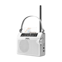 Sangean PR-D6 (Hedonic 60) di colore bianco è una radio compatta e funzionale per un audio chiaro e preciso.