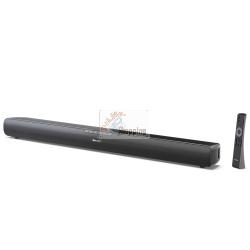 Sharp HT-SB100 soundbar nera per TV, ideale per migliorare l'audio domestico con design compatto e installazione semplice.