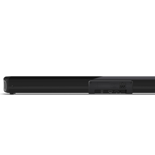 Sharp HT-SB100 soundbar nera per TV, ideale per migliorare l'audio domestico con design compatto e installazione semplice.