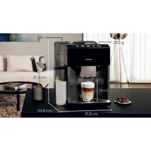 Siemens TQ 515D09 EQ.500 macchina da caffè automatica serie EQ.500 con elegante finitura Piano black.