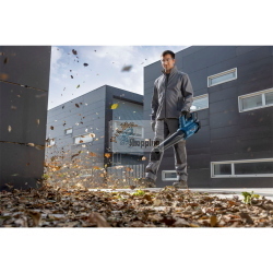Bosch GBL 18V-750, soffiatore a batteria professionale senza fili per giardino, utensile solo compatibile con sistema Bosch 18V.