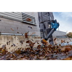 Bosch GBL 18V-750, soffiatore a batteria professionale senza fili per giardino, utensile solo compatibile con sistema Bosch 18V.