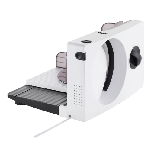 Unold 78860 Allesschneider Curve bianca, affettatrice elettrica per il taglio preciso di alimenti.