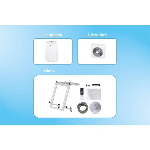 Unold 86340 è un condizionatore d'aria portatile mobile split per il raffrescamento domestico con designazione 12 K.