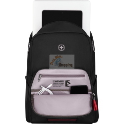 Wenger Motion Rucksack Schwarz, zaino nero della linea Motion, ideale per l’uso quotidiano grazie al design pratico e resistente.