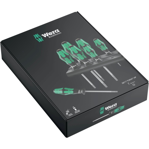 Wera 367 / 7 TORX HF Kraftform Plus set da 7 cacciaviti TORX con funzione di trattenimento per un avvitamento preciso.
