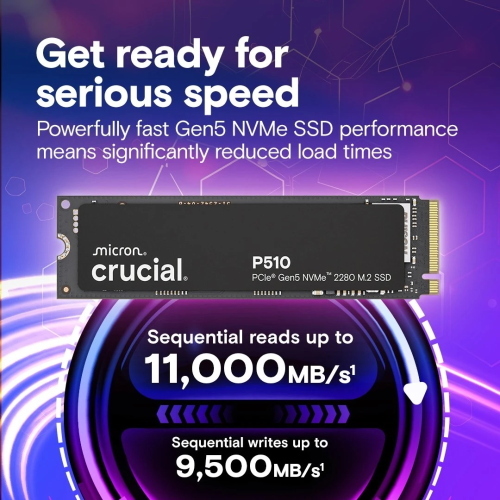 Crucial P510 SSD 2TB M.2 2280 M-Key PCIe 5.0 x4 dissipatore