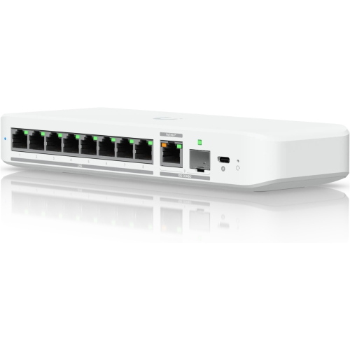 Ubiquiti UniFiSwitch Flex Desktop Smart Switch 2.5G 8 RJ-45 + 1 RJ-45/SFP+ PoE+ PD
