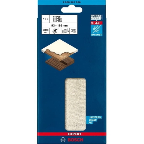 Bosch 2608901206 Carte abrasive 93x186mm 10 pezzi