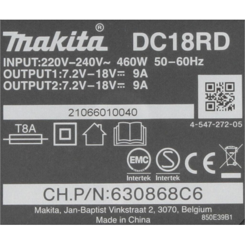 Makita DC18RD caricabatterie doppio 14.4-18V