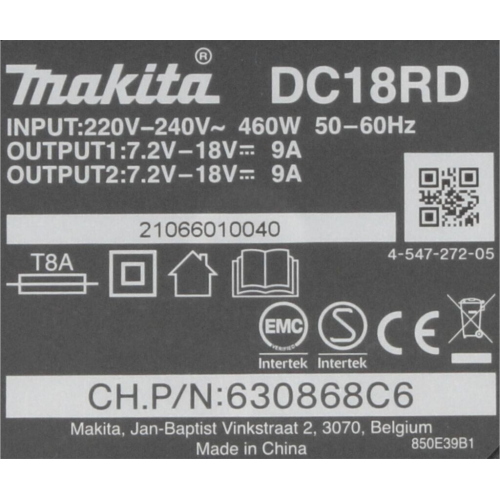 Makita DC18RD caricabatterie doppio 14.4-18V