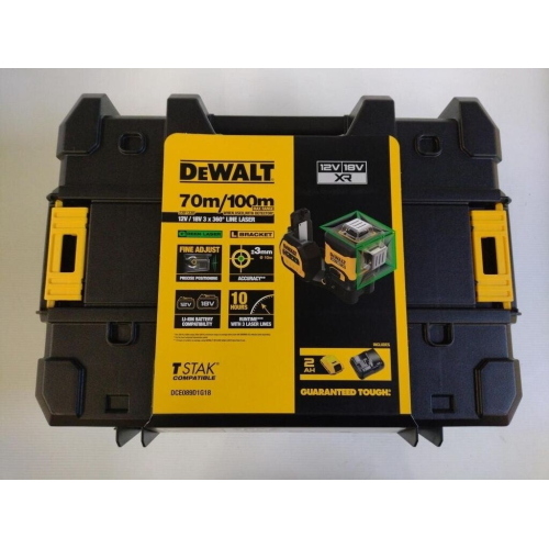 DeWalt DCE089D1G18-QW Laser rotante verde 10m 2Ah 18V Li-Ion