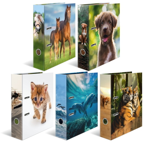 1x10 Herma Motiv-Ordner DIN A4 Lieblingstiere 20096 è un raccoglitore a leva con motivo animali per organizzare documenti in formato A4.