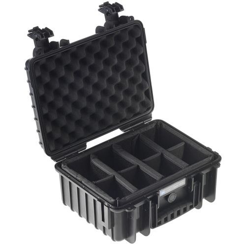 B&W Outdoor Case Type 3000 valigetta rigida nera divisorio interno