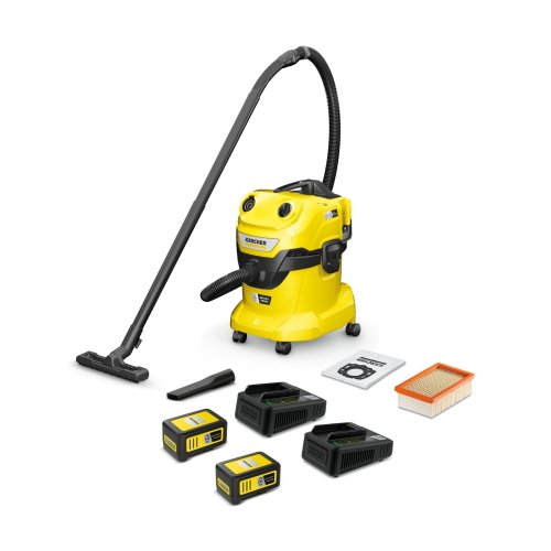 Kärcher WD 4-18 Dual Battery aspirapolvere senza fili secco/umido doppia batteria serbatoio inox